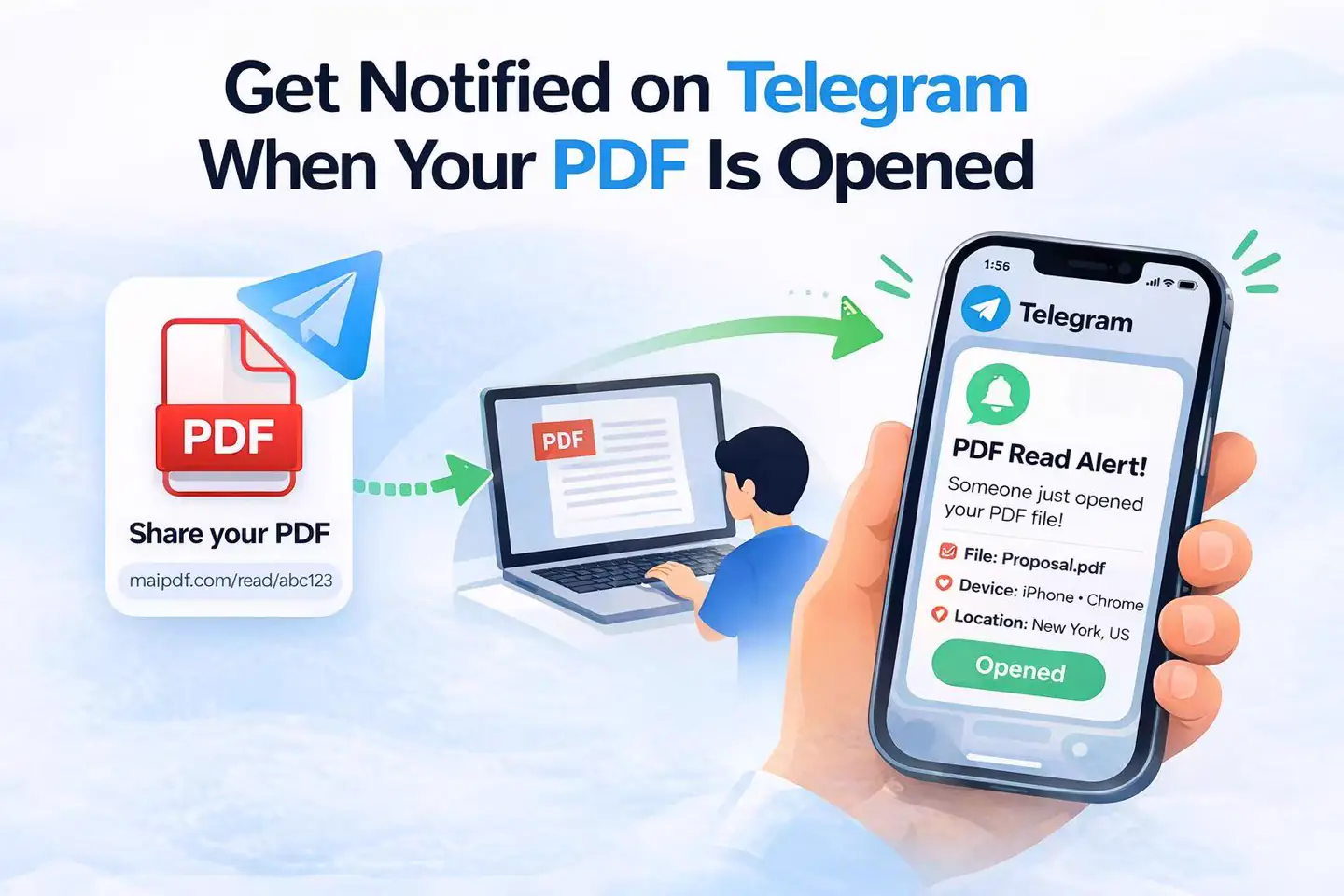 Telegram PDF open alert example