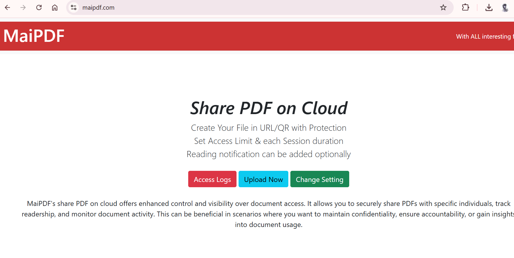 MaiPDF Dashboard Example